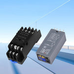 H3Y-4 Adjustable Time Relay 14 Pin LCD Digital Display DC 12V 24V AC 220V Dual Time Cycle Control Delayer With Base Fire-Resistant Shell High-Precision Timing