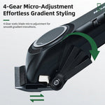LinkMejor MS-5089 Professional Hair Clipper 7000RPM High Speed 180 Mins Runtime 4 Gears Lever Adjustable 2000mAh Long Battery Rechargeable Hair Trimmer with LED Digital Display for Home Salon Use