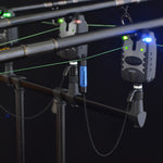 LinkMejor Fishing Alarm Kit 3PCS Water Resistant Blue LED Swinger Bite Alarm Set for Fishing