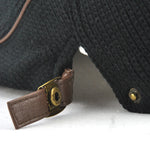 Collrown Knitted Berets Patchwork Leather Brim Men Flat Cap Retro Visor Hat Autumn Winter Warmer Casual Crochet Hat Forward Cap