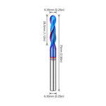 1/4 Inch/6.35mm 8mm Shank Spiral Up Cut Ball Nose End Mill Router Bit with Nano Blue Coating Milling Cutter Tungsten Carbide Flutes