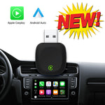 LinkMejor Mini 2-in-1 Wired to Wireless CarPlay Adapter /Android Auto Adapter Plug & Play Dual Band WiFi