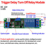 DC 12V Adjustable Timer Delay Turn Off Timing High Precision Relay Switch Module with External Button Trigger