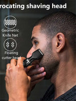 Kemei 4-in-1 Nose Ear Hair Trimmer with High-Quality Stainless Steel Blades Washable and Replaceable Trimming Head Compact Portable Design 60 minutes Working Time with Charging Indicator