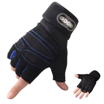 LinkMejor Cycling Gloves Fitness Weight Lifting Wristband Half Finger Gloves Body Building Training Sports Exercise Gloves