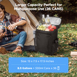 LinkMejor Backpack Cooler Insulated 36 Cans w/ Insulating Cover, Upgraded Leakproof Soft Cooler Backpack 2 Compartment for Camping Hiking Picnic Beach