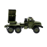 LinkMejor B36-2 1/16 2.4G 6WD RTR Rc Car Hail Rocket Launcher BM-21 Military Truck Rock Crawler Vehicle Models Toy Proportional Control