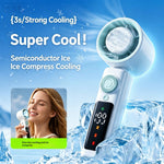 Tevorex 4000mAh Handheld Cooling Fan 199 Gears Speed Adjustable Long Battery 2-In-1 Rechargeable Portable Desktop Fan with LED Display for Indoor Outdoor