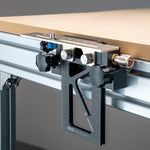 LinkMejor H040 BenchTop Quick Mount Hinge System Universal Aluminum Stainless Steel Compatible with Tracks Featuring T-Slot Precision Machined Quad Setup for Woodworking and Routing