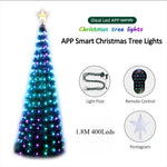 Elfeland 1.5m/1.8m/2.1m LED Christmas Tree Star Lights DIY Smart RGB Christmas Light with Remote Timer Music Sync Bluetooth APP Controlled Holiday Lighting