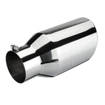 Universal 4 Inch Inlet 6 Inch Outlet Exhaust Tip 12 Inch Length Tailpipe Anti-Corrosive High Temperature Resistant Angle Cut Design Car Truck Accessories