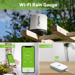 LinkMejor Wireless Digital Rain Gauge Outdoor with App Control Smart Rain Sensor with Accurate Rain Gauge Monitoring
