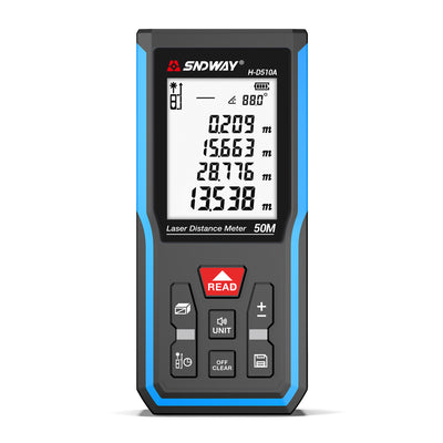 LinkMejor H-D510A/E 50mLaser Distance Meter with Electronic Angle Area Volume Pythagorean Theorem Measurement  2.0  HD Screen  99 Data Storage  850mAH Lithium Battery