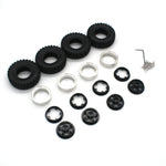 4PCS Upgraded RC Car Parts Tires Metal Wheel Rims for JXC LR1801 1/18 Rock Crawler Off-Road Truck Vehicles Models Spare Replacement Accessories