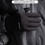 LinkMejor Winter Outdoor Sports Cycling Gloves Windproof Waterproof Fleece Cold-Proof Ski Finger Touchscreen Non-Slip Motorcycle Gloves