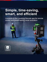 Genuine for Bosch GLL 18V-120-33CG Green Laser Level 3x360°Bluetooth Remote APP off-center fine-tuning Function Triple power modes High-Precision Fine Line Professional Measuring Tool