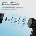 BX-T7 TWS bluetooth 5.4 Earphone Smart Touch Screen Earphone 13mm Large Moving Coil Call Noise Cancelling 30H Battery Life IPX5 Waterproof Touch Control In-ear Sports Headphones