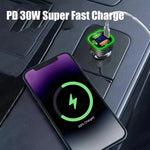 4-in-1 Car Charger 380W 4-Port USB PD Car Charger Adapter Dual USB-A+Dual USB-C PD3.0 Support AFC PPS Fast Charging with Blue LED for iPhone 17 17 Pro 16 Pro Max 15 14 for Xiaomi 17pro for Samsung Galaxy S25 Ultra for OPPO