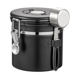 IPRee 1.2L/1.8L Coffee Bean Storage Container Stainless Steel Vacuum Sealed Canister with One Way Valve Date Tracker Airtight Food Grade Kitchen Storage Jar
