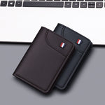 Men's Vertical Wallet Thin PU Leather Anti-magnetic Clip Wallet Simple Style Urban Daily Combination 5 Card Slots Available