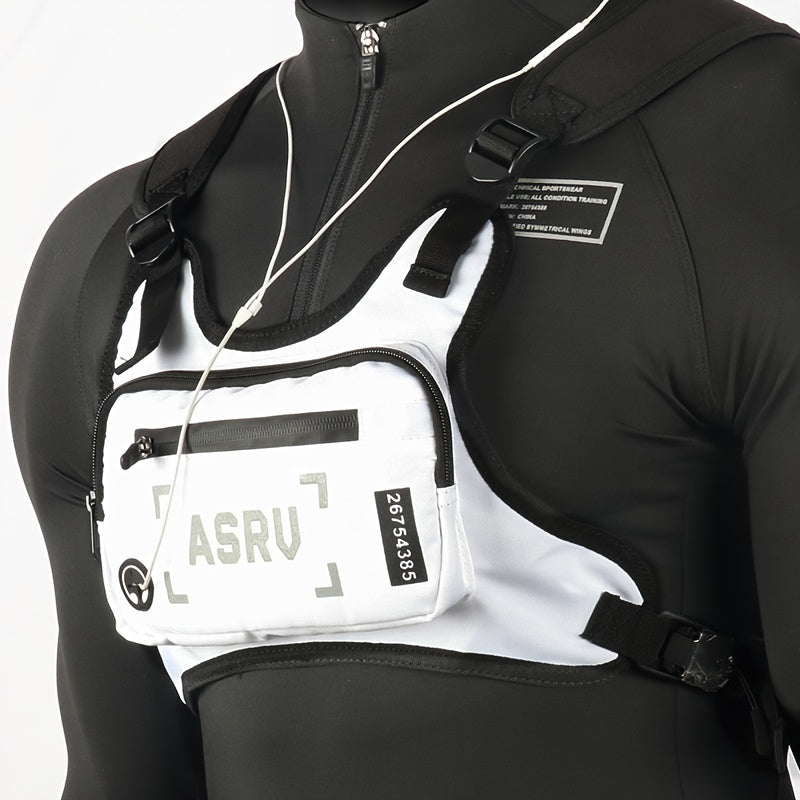 Men's Tactical Chest Bag Outdoor Gym Vest Reflective Safety Waterproof Cycling Pack Multi-function Male Phone Case Casual Sports Bag