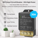 Ewelink WiFi Smart Switch 30A High Power Controller Motor Relay Module Timer Scheduling App & Voice Control with Alexa Google