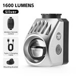 WEST BIKING 1600LM Bike Headlight High-Brightness Cycling Frontlight with Wireless Remote Control IPX6 Waterproof Type-C Rechargeable Bicycle Lamp