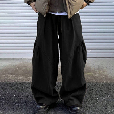 LinkMejor Mens Casual Deconstructed Pleated Carrot Pant Casual Daily Solid Color Design Long Trousers Male S-5XL