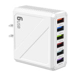 LYK-885 15W 3.1A 6-Port USB Charger 6USB-A Fast Charging Wall Charger Adapter EU Plug US Plug for iPhone 16 15 14 13 12 for Huawei Mate XT for Xiaomi 15pro for Samsung Galaxy Z Flip6