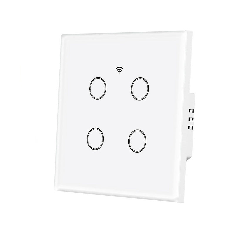 LinkMejor Tuya Smart WiFi Light Switch 1-4 Gang Touch Glass Panel Timing Function APP Remote Control Voice Control Work with Alexa Google Assistant EU Plug