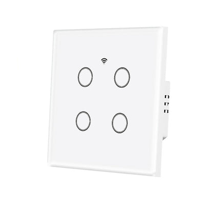 LinkMejor Tuya Smart WiFi Light Switch 1-4 Gang Touch Glass Panel Timing Function APP Remote Control Voice Control Work with Alexa Google Assistant EU Plug
