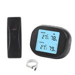 3-in-1 Wireless Hygrometer with Dual Sensors Indoor Outdoor Temperature Humidity Gauge 433Mhz 100m Range USB Charging 2000mAh Battery Max Min Memory Adjustable Brightness
