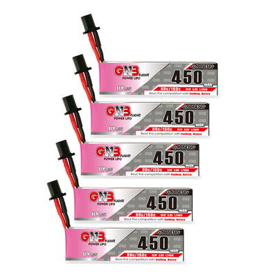 LinkMejor GNB 3.8V 450mAh 80C 1S 4.35V HV LiPo Battery GNB27 Plug for TINY7  Moblite7 Walksnail Whoop FPV Racing Drone