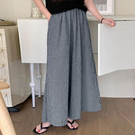 LinkMejor Womens Geometric Printed Wide Leg Pants Vintage Elastic Waist Straight Pleated Trouser Loose Fit