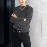 INCERUN Men Mesh Thin Long Sleeve T-shirts Comfortable Loose Fit Sun Protection Crew Neck Top Large Size S-5XL for Spring Fall