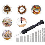 Drillpro 36 Pieces Hand Drill Set Include Pin Vise Hand Drill Mini Drills and 0.5-3.0mm HSS Drills and 0.3-1.2mm PCB Drill for Craft Carving DIY