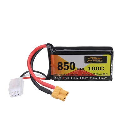 LinkMejor 7.4V 850mAh 100C 2S LiPo Battery XT30 Plug for RC Drone