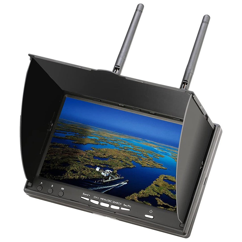 LCD LT5802D 5.8GHz 40CH 800*480 7" DVR FPV Monitor Built in Dual Receiver Battery with Antennas for RC Drones