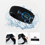 LinkMejor Wireless Stereo Bluetooth V5.0 Headphones Headband Charging Removable Washable Sweat-absorbent Sports Bandana Music Knit Eye Mask