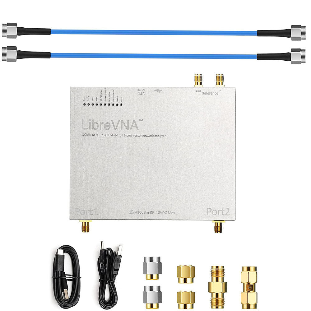 LibreCAL/LibreVNA 6GHz USB Vector Network Analyzer 100kHz to 6GHz High Accuracy 50Ω Dual Port SMA Connector Portable RF Testing Device