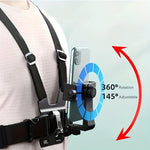 LinkMejor First-person View Bike Holder Sports Chest Shooting Camera Strap Live Outdoor Cycling Cell Adjustable Phone Clip Holder for Riding