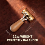 LinkMejor KM-18 Mallet Hammer 22-Ounce Brass Head Mallet Replaceable Plastic Hammer Heads Nylon Inserts Comfortable Handle Reduces Hand Fatigue