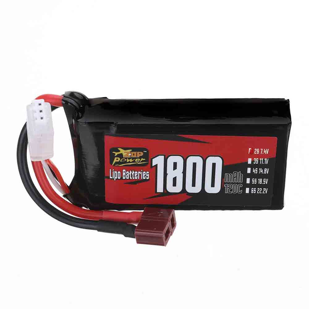 LinkMejor Power 7.4V 1800mAh 120C 2S LiPo Battery T Plug for RC Car