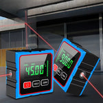 LinkMejor Electronic Digital Angle Dipmeter Four Sided Magnetic Inclinometer ±0.2° Accuracy Cross Laser Level Type-C Charging Woodworking Gradient Measuring Tool