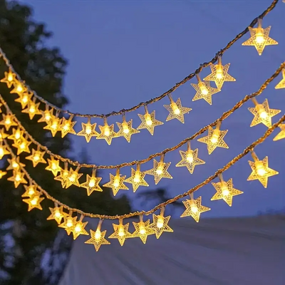 IPRee 7/12M Outdoor Solar String Lights 50/100LED Star String Lights 8 Mode Waterproof Solar Fairy Lamp for Garden Wedding Party Decor