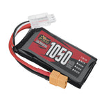LinkMejor Power 7.4V 1050mAh 150C 2S LiPo Battery XT60 Plug for RC Drone