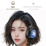 M5 Wireless Headset bluetooth 5.4 Headphone 40mm Titanium-plated Diaphragm Speaker 360° Surround Sound 35H Playback Low Game Delay Over-head Headphones