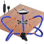 3 Holes 5 Arms Multifunctional Welding Bracket Arm Third Hand Universal Welding Table Simple Model Standard Usb Light Magnifying Glass For Welding Assembly Repair Model