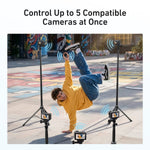 LinkMejor T13 Smart WIFI Bluetooth Remote Control 60m Ultra Range 1.4 Inch Real-Time Color Display One-Touch Instant Capture Waterproof for DJI Action 4 5 6 OSMO 360 Action Camera