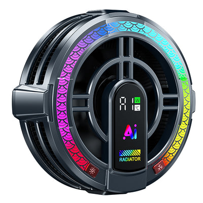 H6pro Magnetic Semiconductor Tablet Cooler for iPad Cooling Fan with Ai Smart Temperature Control 4 Levels & RGB Adjustable Magnetic & Removable Grip